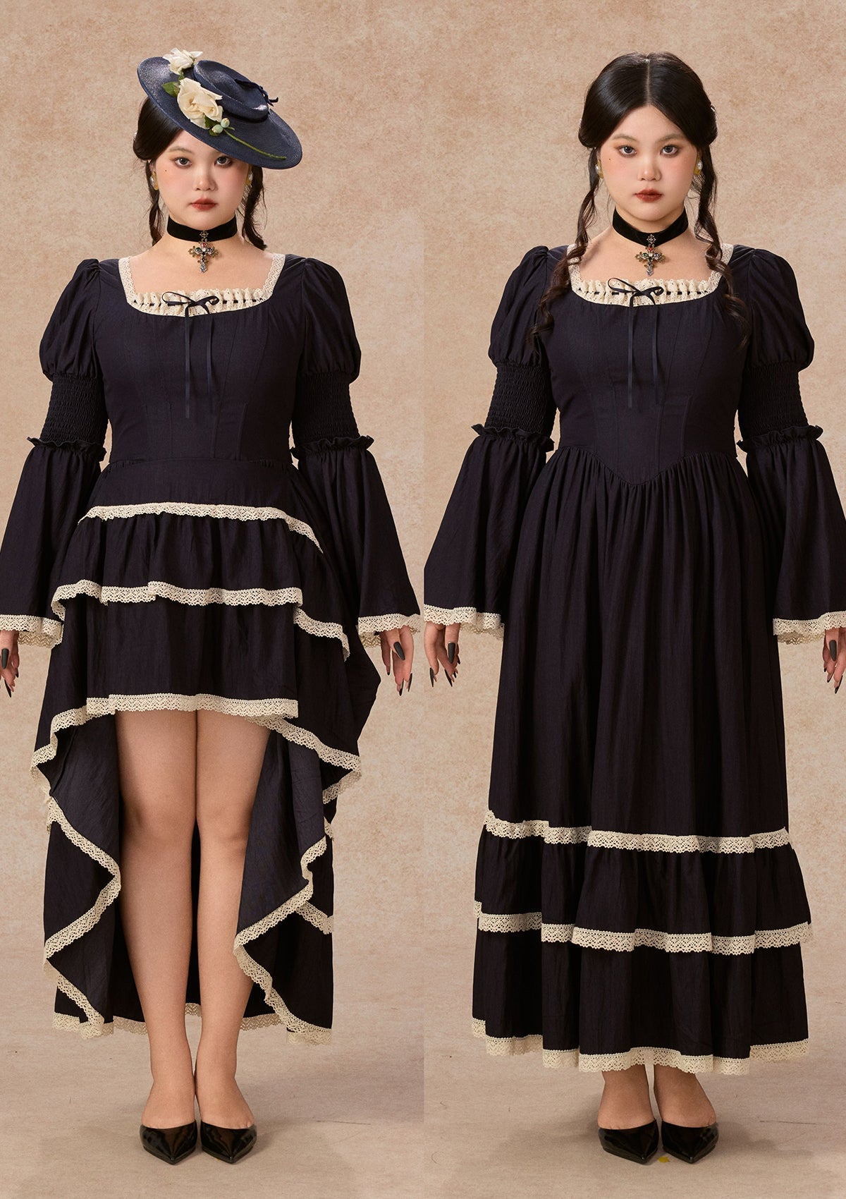 (US Exclusive)Curve&Plus Sapphire Blue Waltz Corset Dress