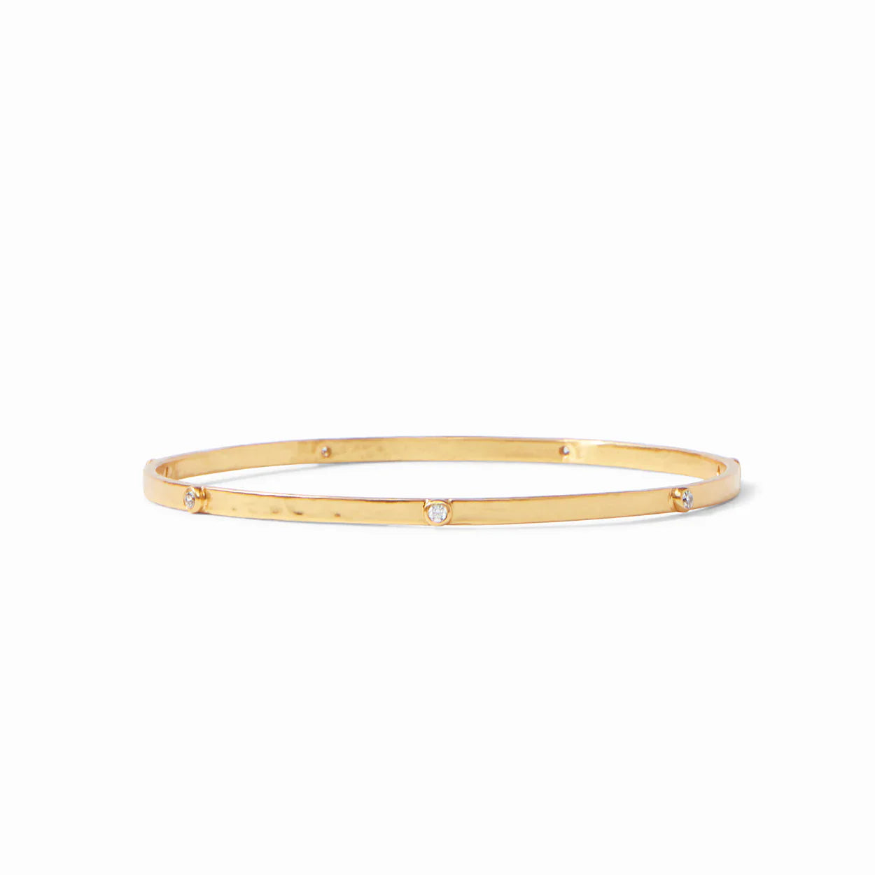 Crescent Stone Bangle - Gold - Cubic Zirconia - M