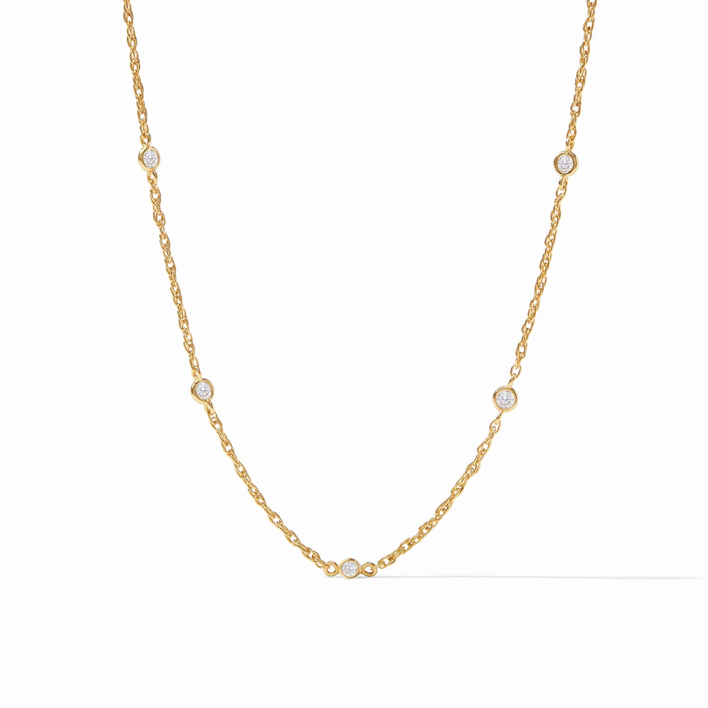 Celeste Delicate Station Necklace - Cubic Zirconia - OS