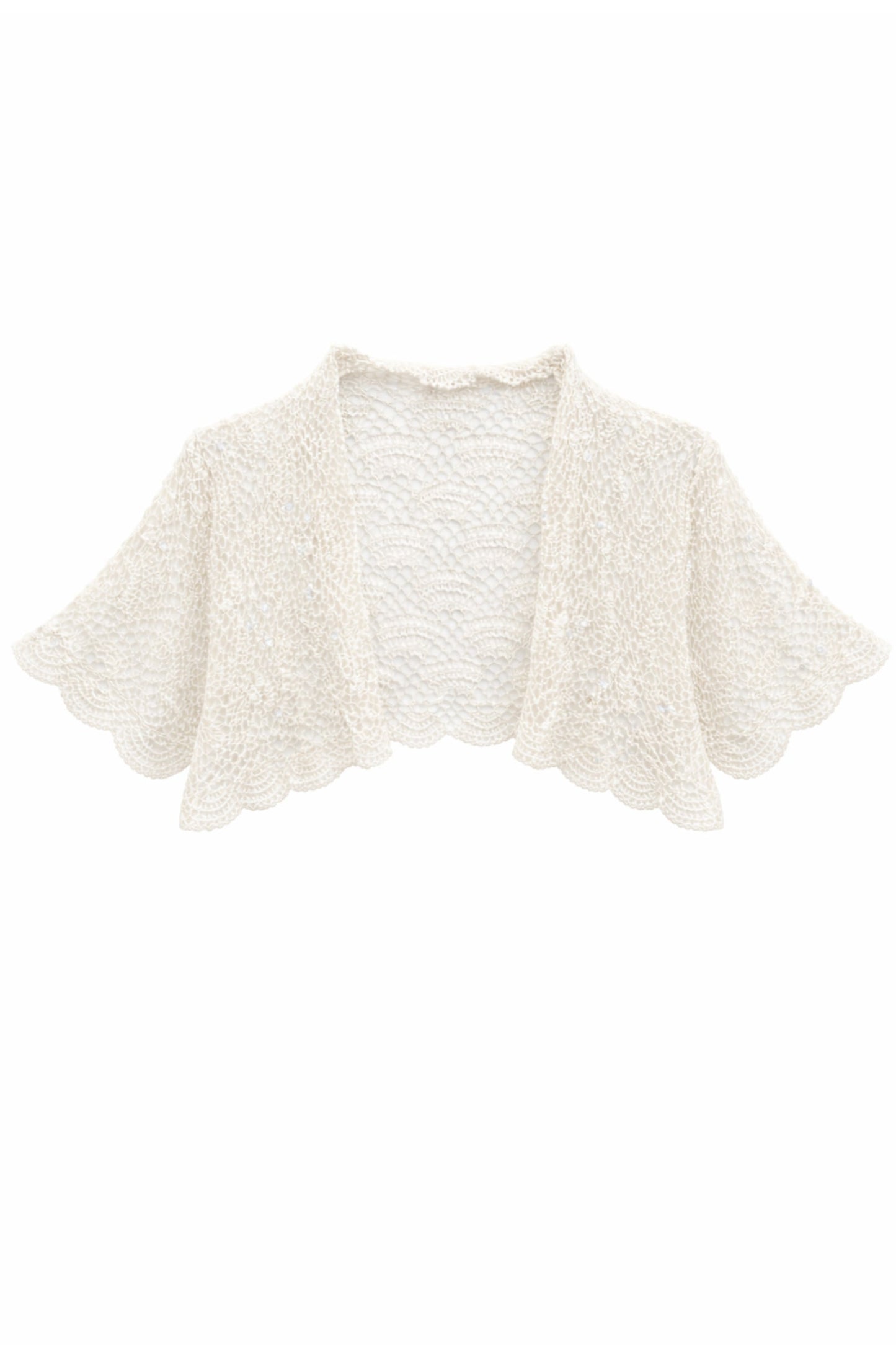 TWEEN ELSIE OPEN CROCHET SHRUG CARDI