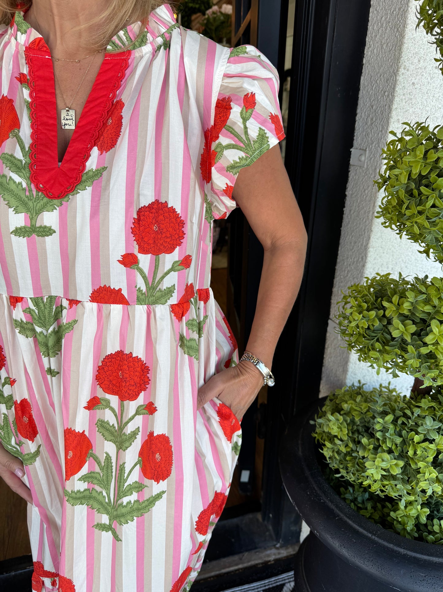 Talia Dress - Red Mix