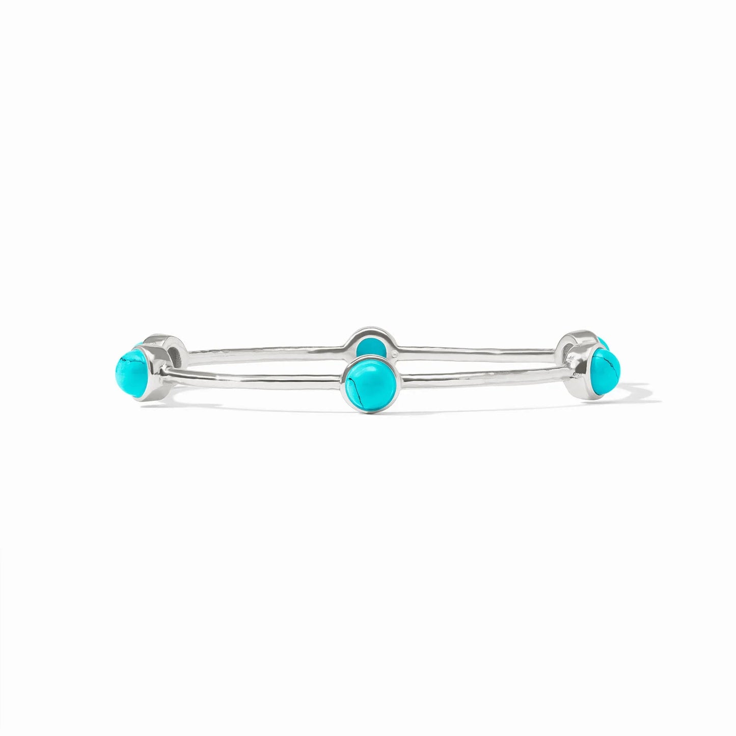 Milano Luxe Bangle - Silver Turquoise Blue M