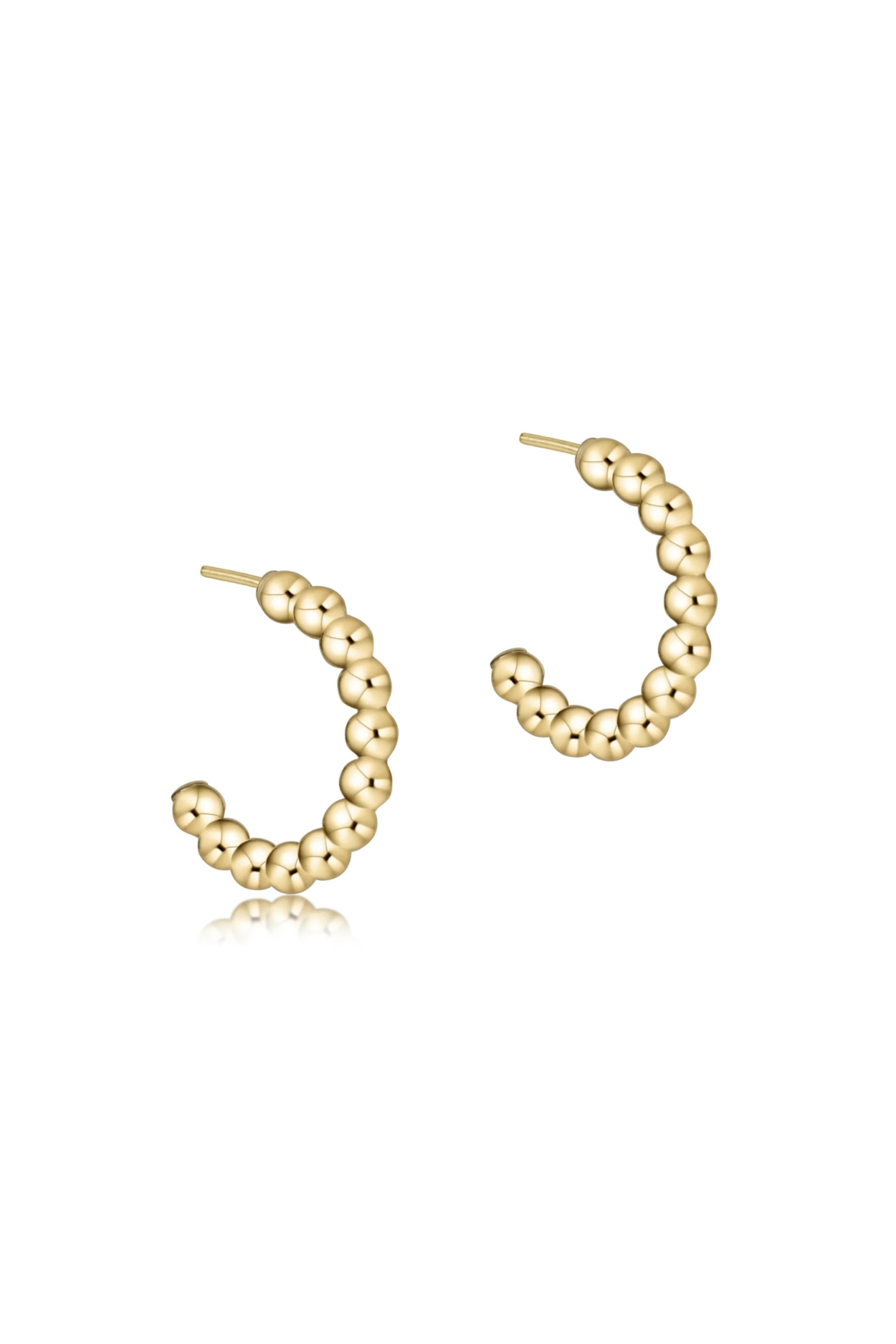 Beaded Simplicity 1” Post Hoop - Gold 4mm