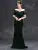 Line neck pleated tint sequin velvet fishtail Dress Evening Gown Ball dress Party dress Bridesmaid dress