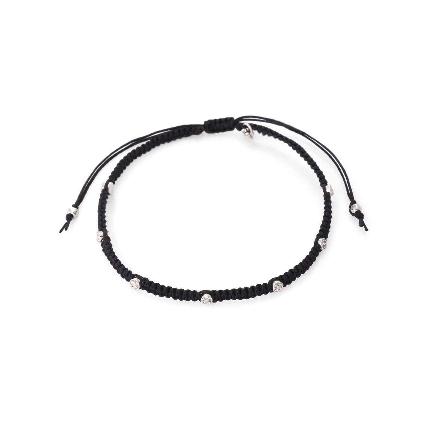 Braided CZ Disc Bracelet