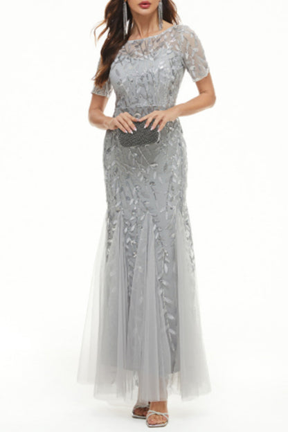 Celebrities Elegant Patchwork Sequins O Neck Evening Dress Dresses(11 Colors)