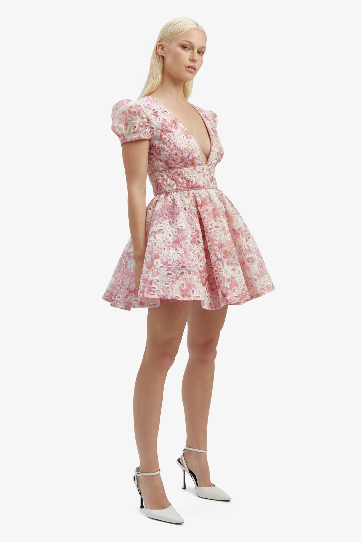 Tamarin Broderie Mini Dress - Pink Floral