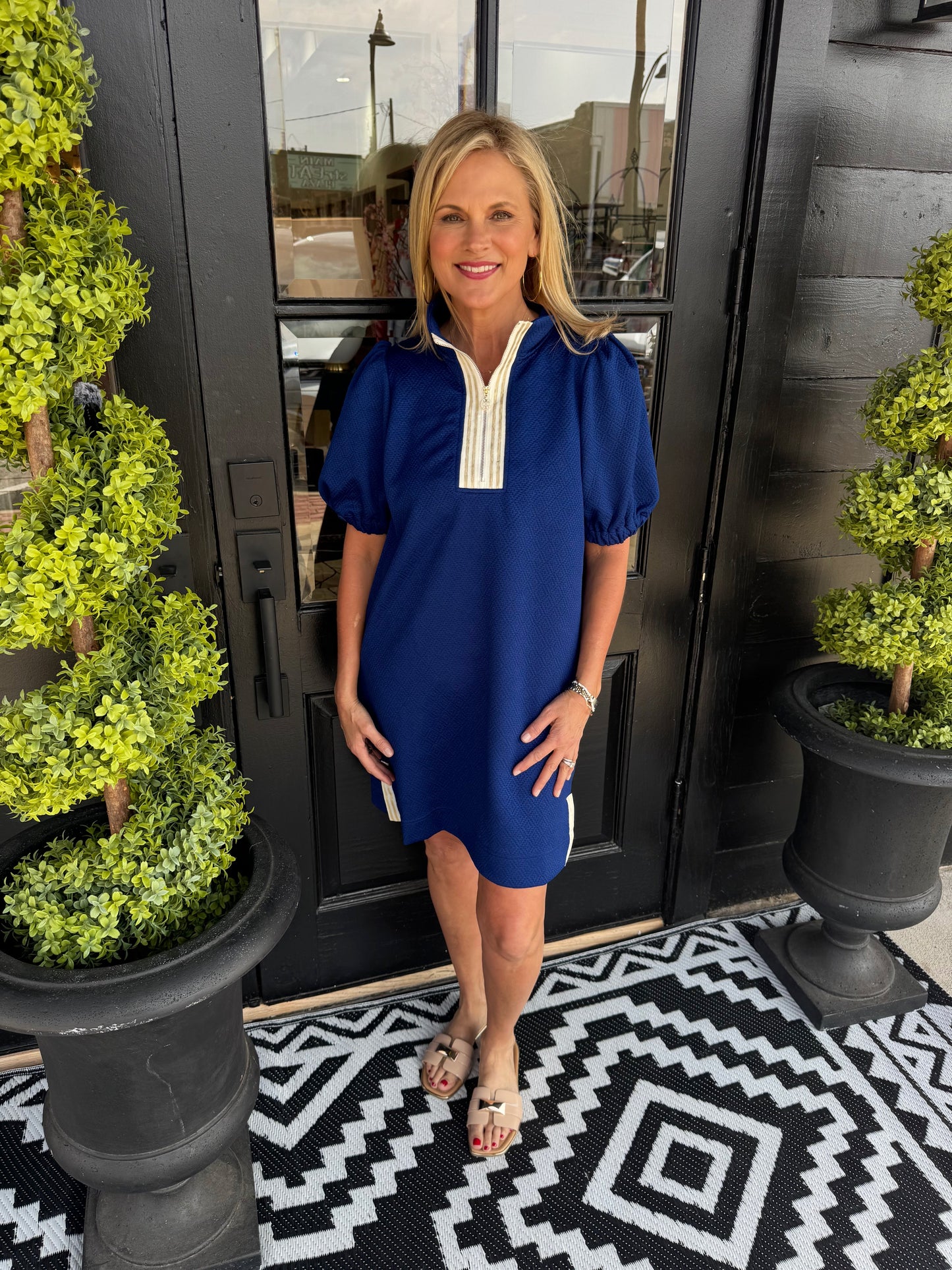 Mary Square Andie Dress Navy