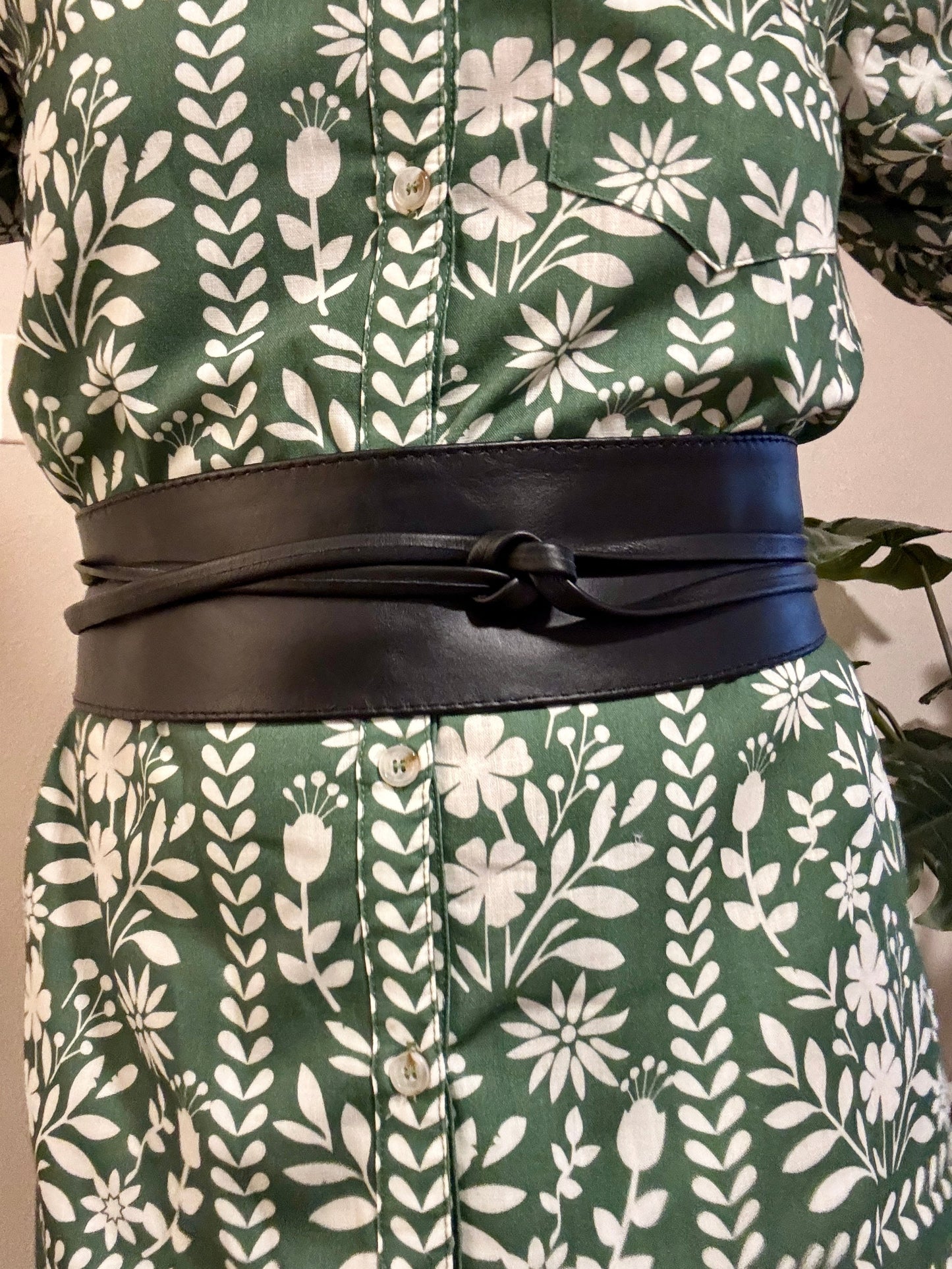 Malka Leather Belt- Black