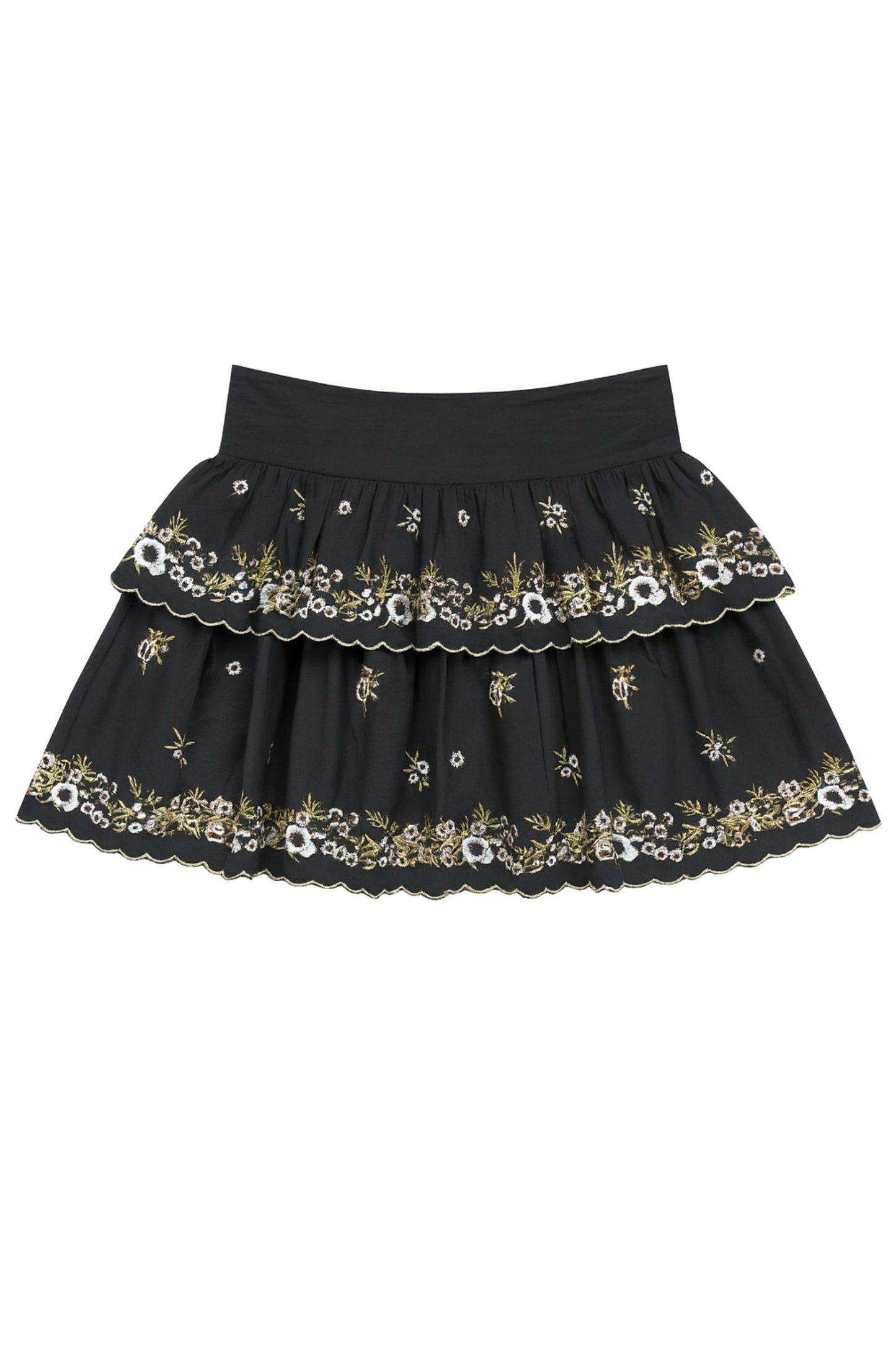 JUNIOR ALLEGRA FLORAL EMBROIDERED SKIRT