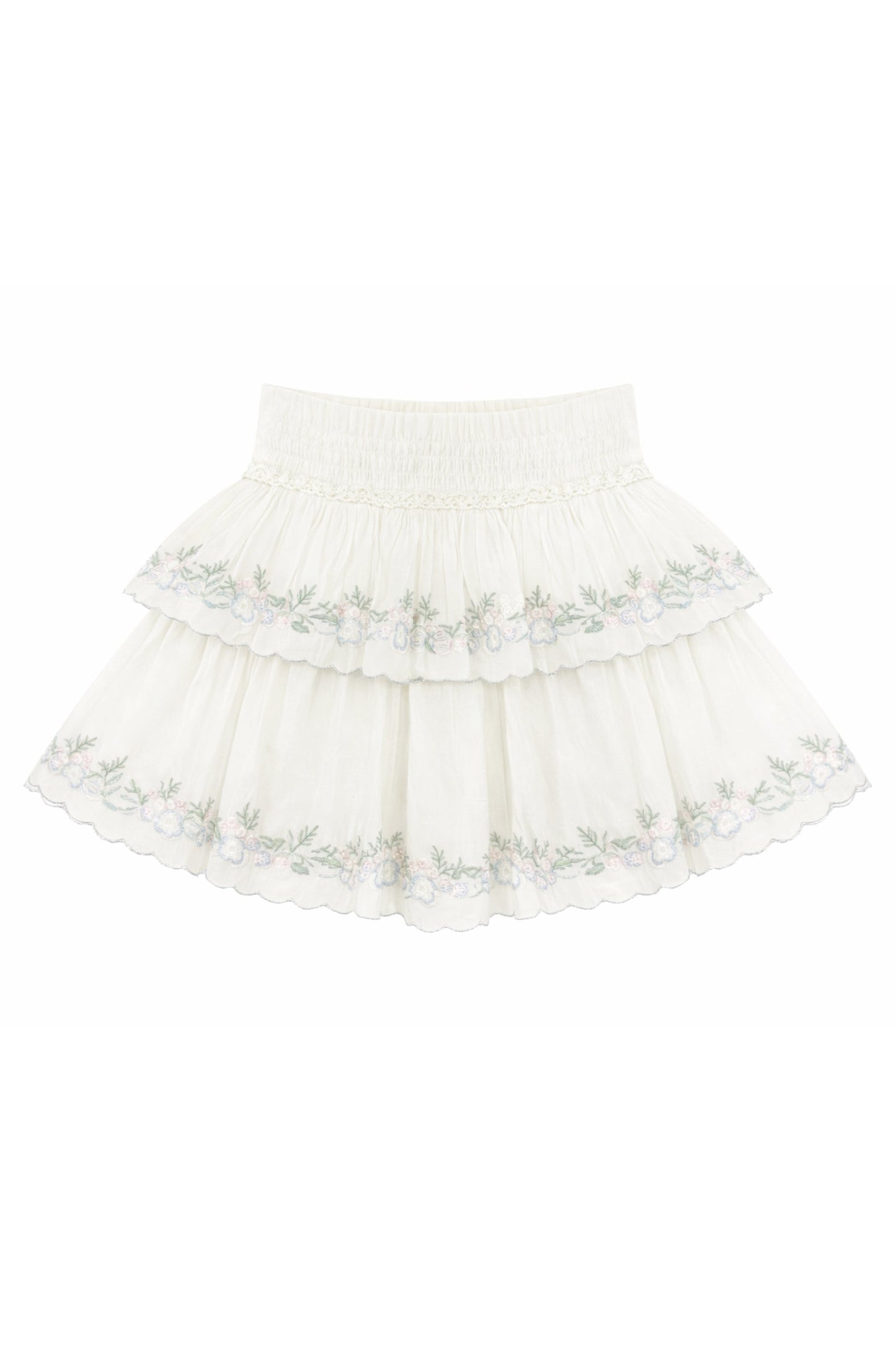 JUNIOR ALLEGRA FLORAL EMBROIDERED SKIRT