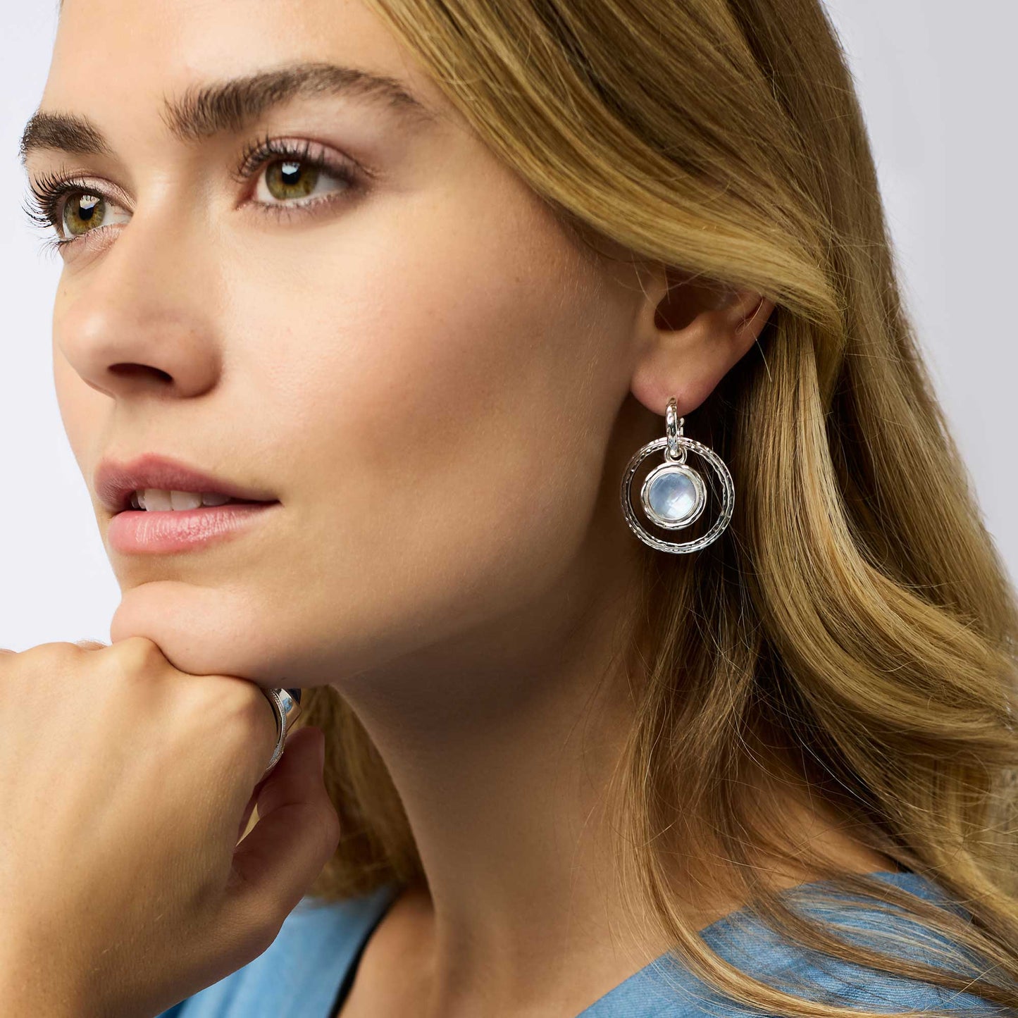 Astor 6-in-1 Charm Earring - Iridescent Aquamarine Blue