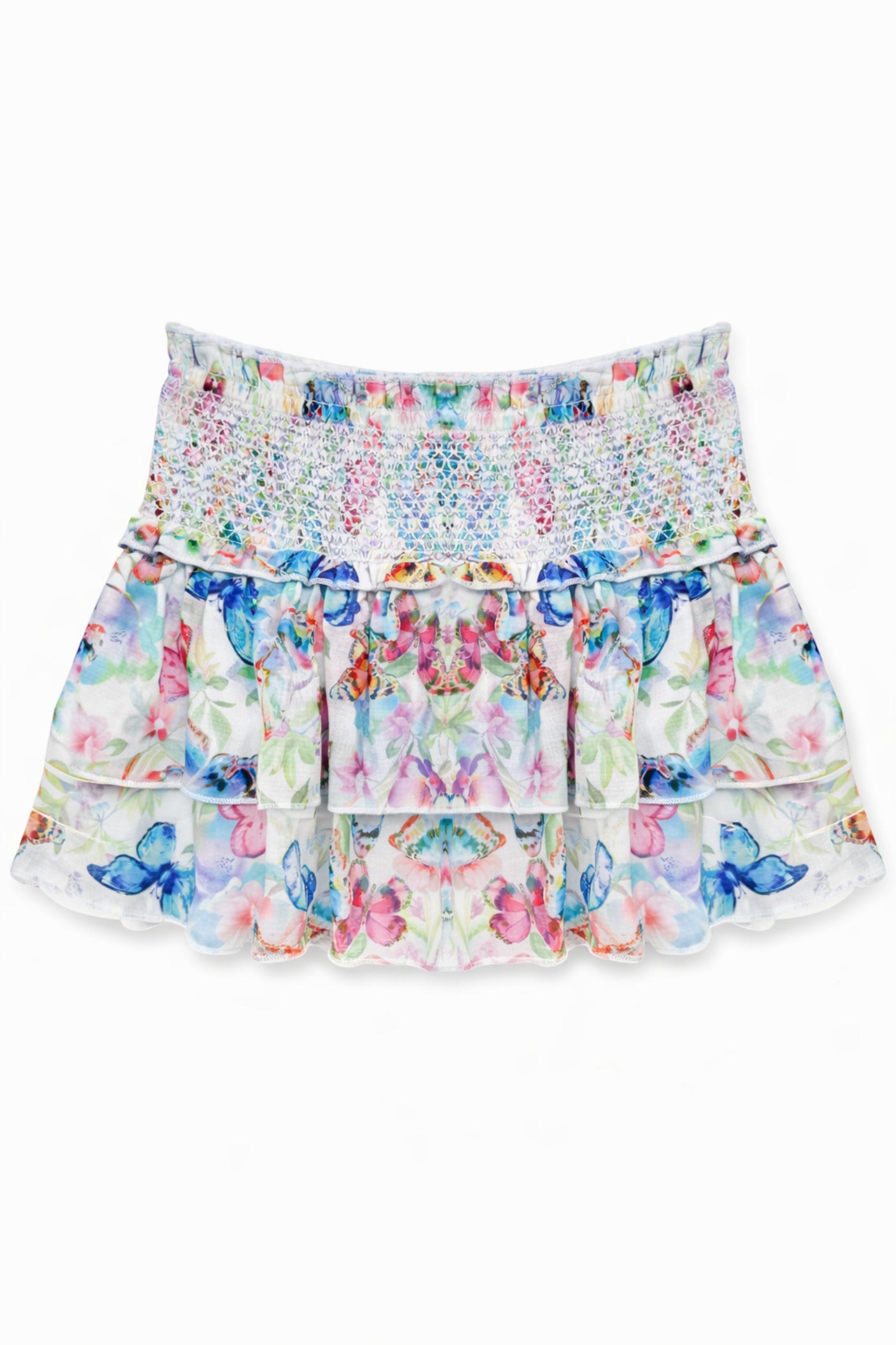 TWEEN DOMINIQUE PRINTED SMOCKED WAIST RUFFLE SKORT - FINAL SALE