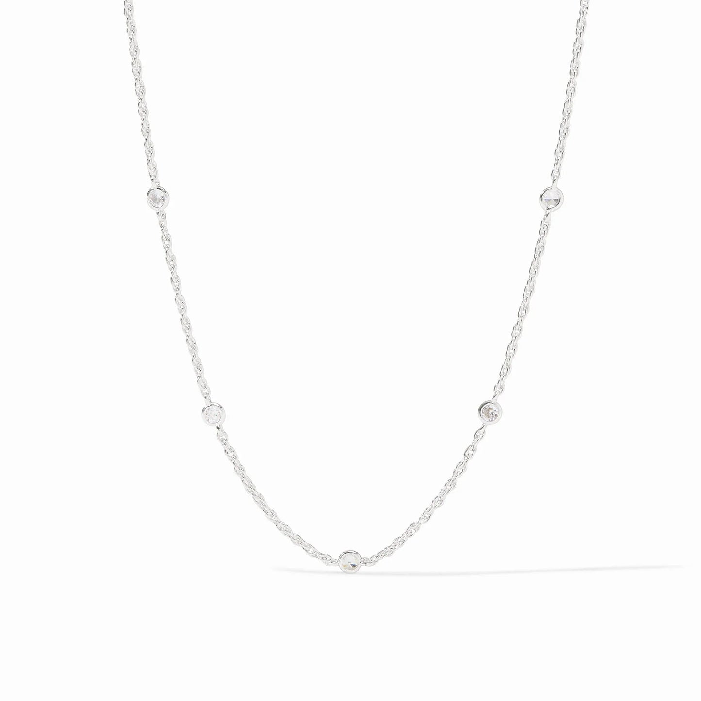 Celeste Delicate Station Necklace - Silver OS