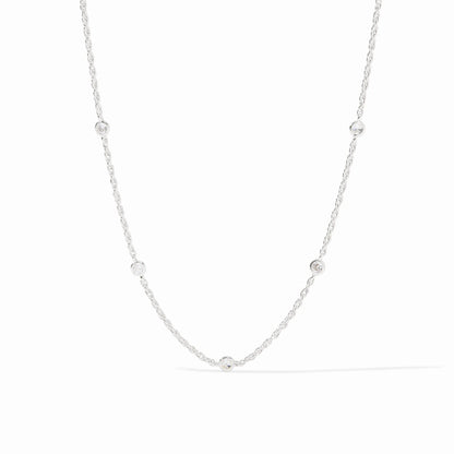 Celeste Delicate Station Necklace - Silver OS