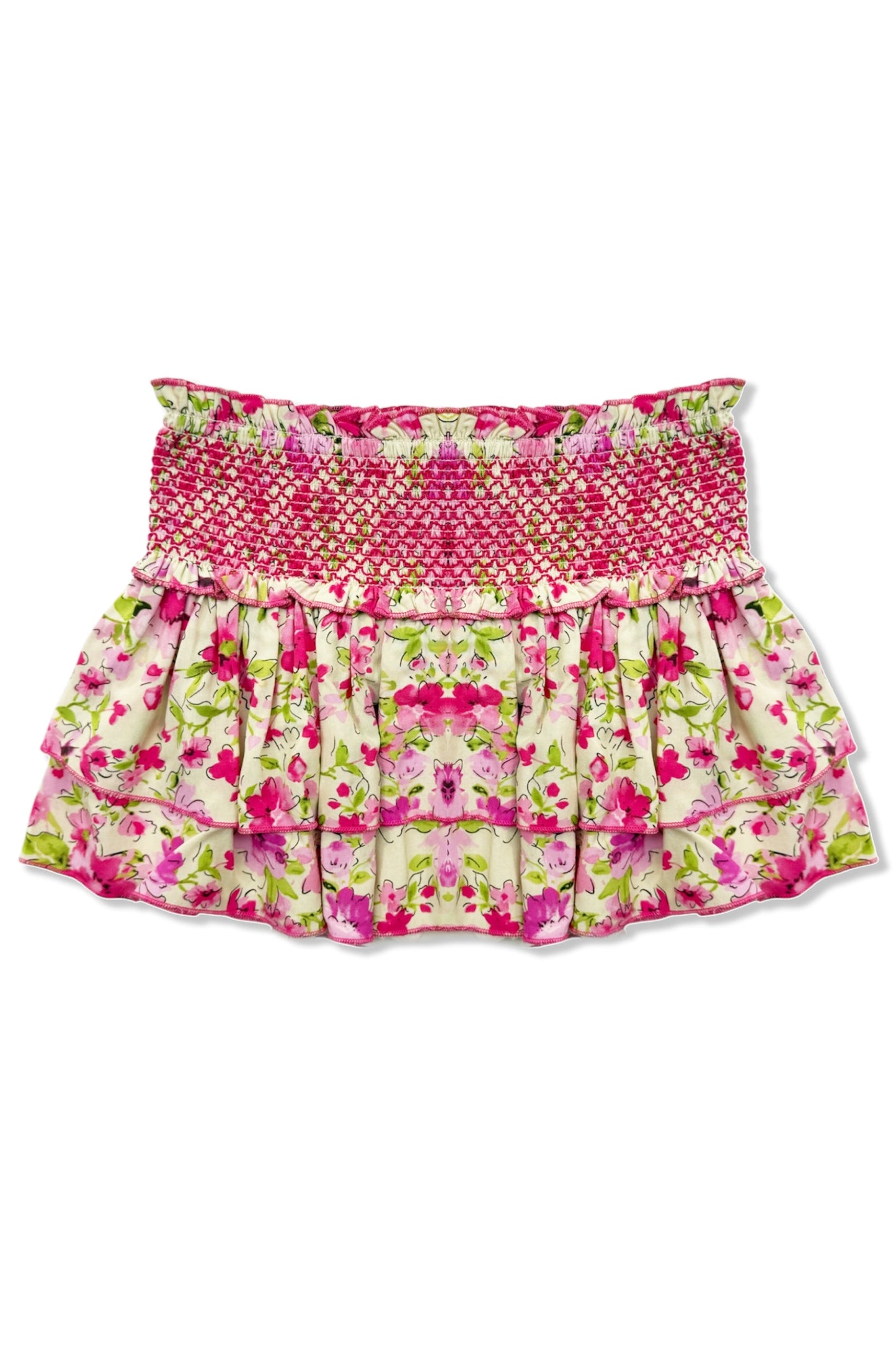 TWEEN DOMINIQUE PRINTED SMOCKED WAIST RUFFLE SKORT - FINAL SALE