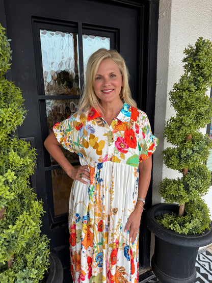Leah Dress - Ivory Mix