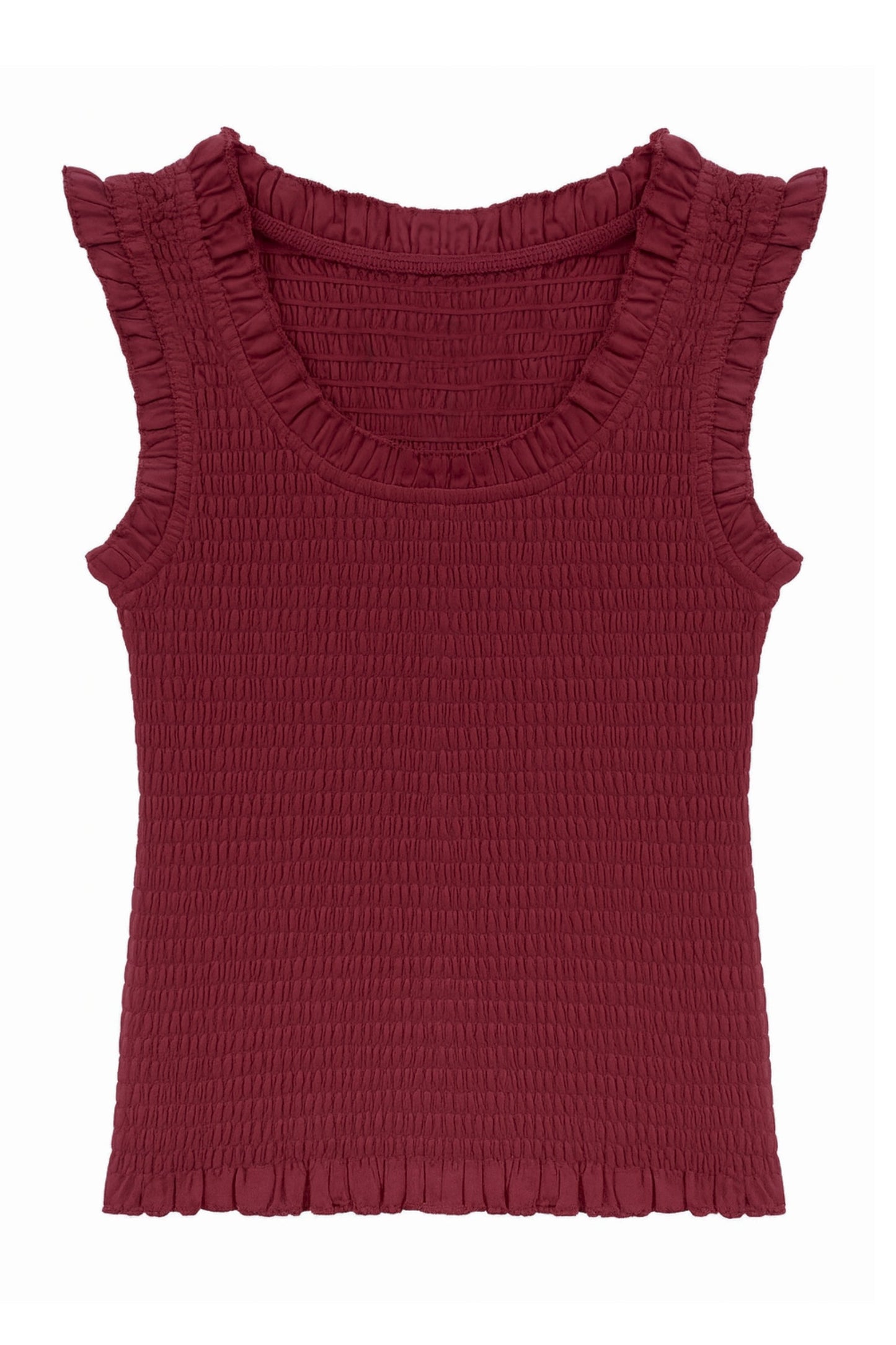 JUNIOR HELENA SOLID SMOCKED TANK TOP - FINAL SALE