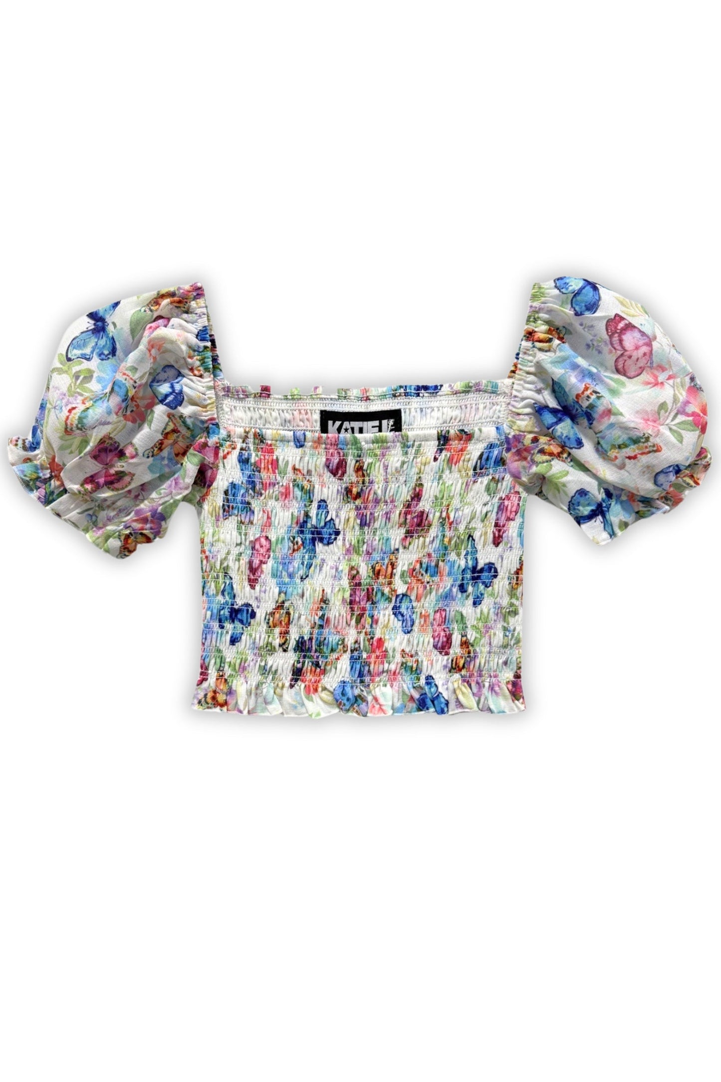 TWEEN MARLEE PRINT PUFF SLEEVE TOP - FINAL SALE