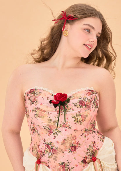 （US Exclusive）Curve & Plus Rose Sous La Lune Corset Dress