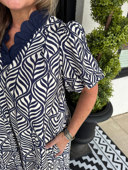 Lydia Dress - Navy