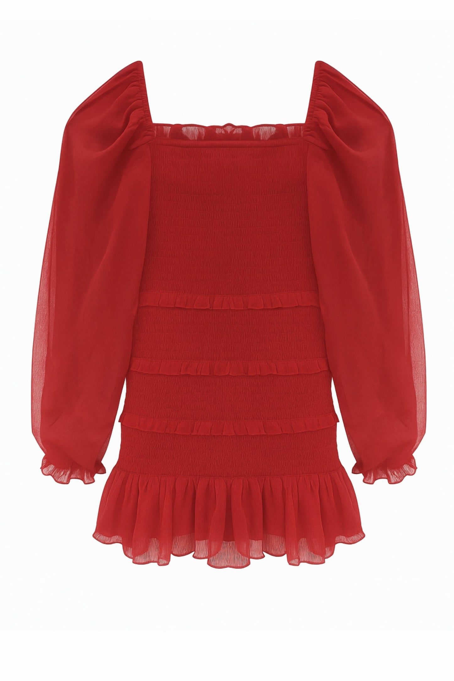 JUNIOR LAILA SOLID DRESS WITH SHEER SLEEVES