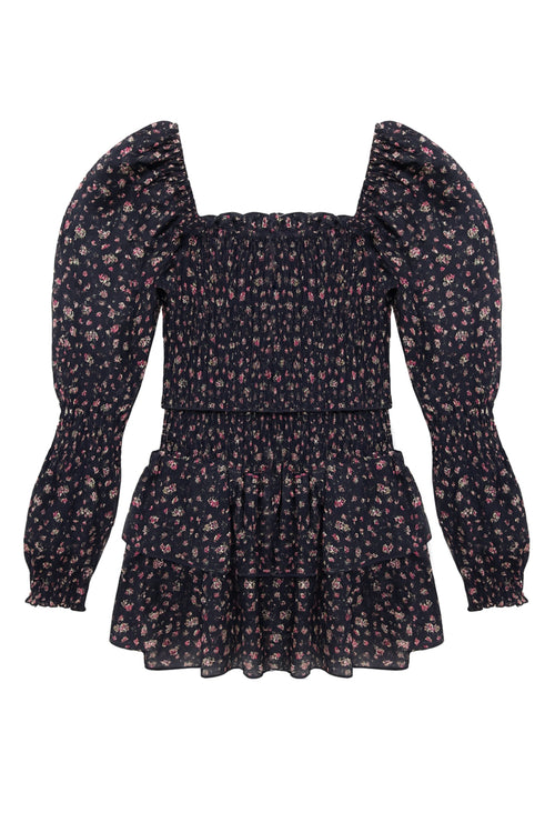 TWEEN LAINEY PRINTED LS DAY DRESS - FINAL SALE