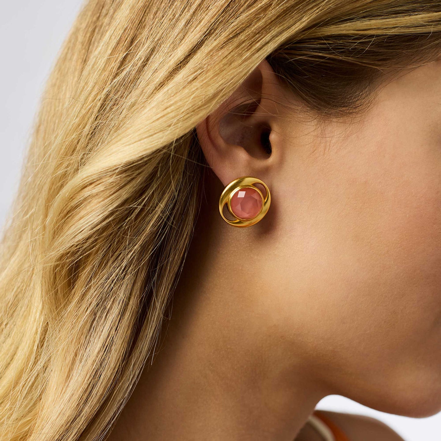 Laguna Stone Stud - Iridescent Melon