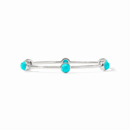 Milano Luxe Bangle - Silver Turquoise Blue M