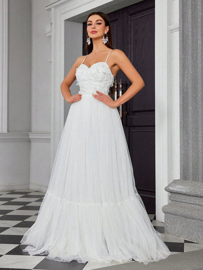 Simple White Light Wedding Dress Ball Birthday Party Dress Registration Certificate Trip Shoot Dress Annual Party Evening Dress