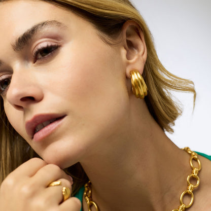 Portofino Statement Hoop - Gold