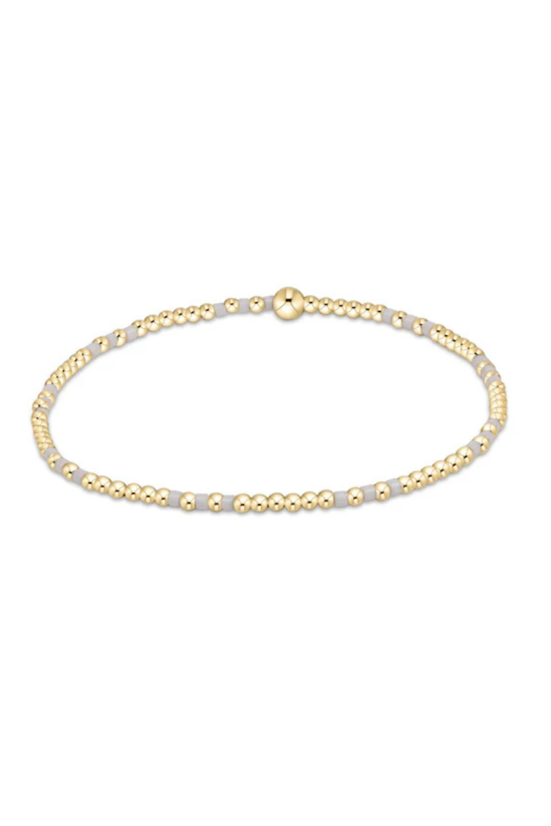 Hope Joy Pattern 2mm Bead Bracelet - White