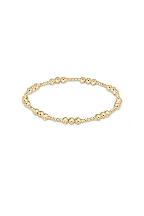 Classic Joy Pattern 4mm Bead Bracelet - Gold