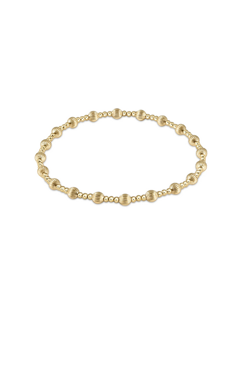Dignity Sincerity Pattern 4mm Bead Bracelet - Gold