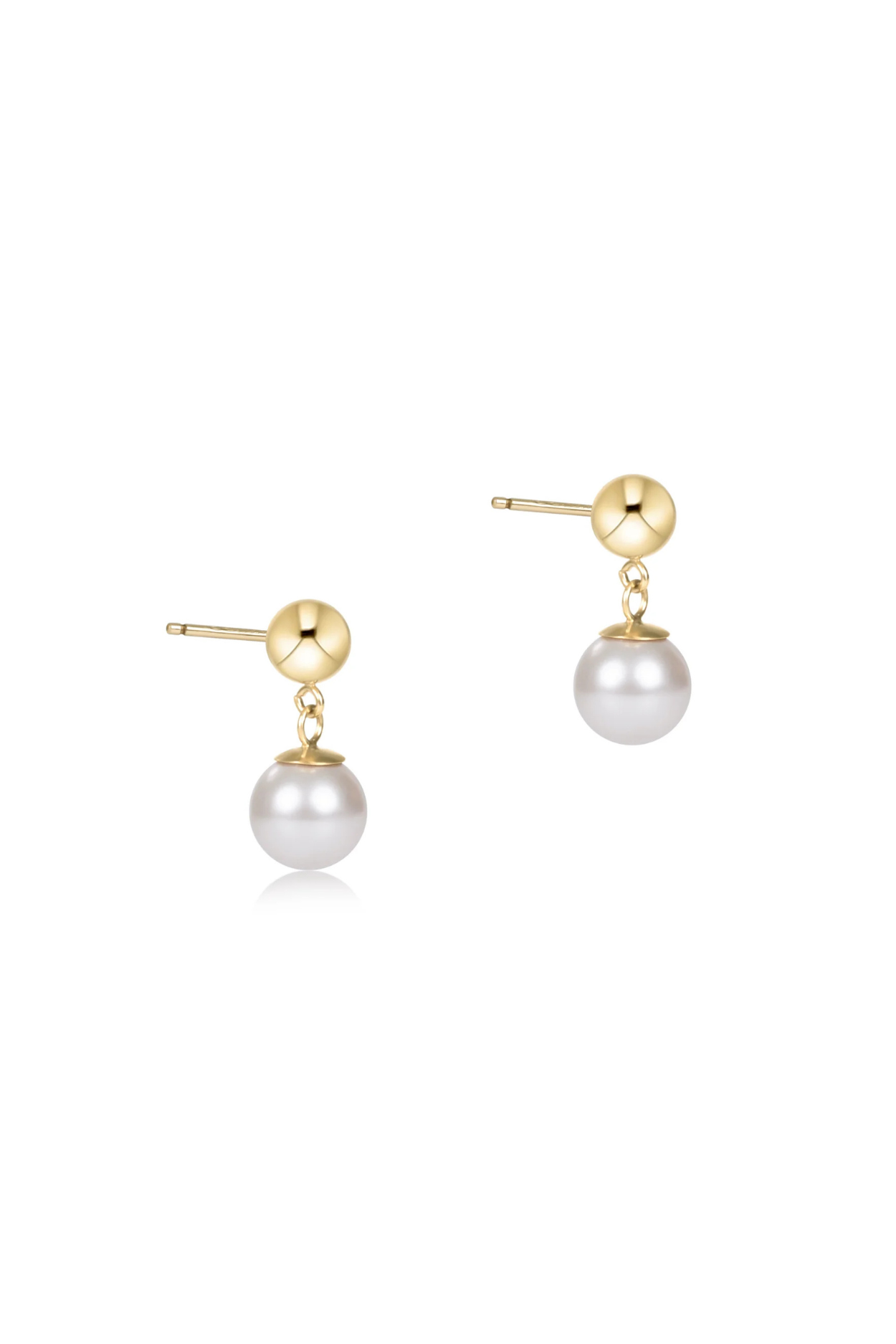 Classic 8mm Ball Drop Stud - Pearl