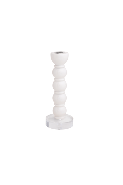 Medium White Bauble Taper Holder