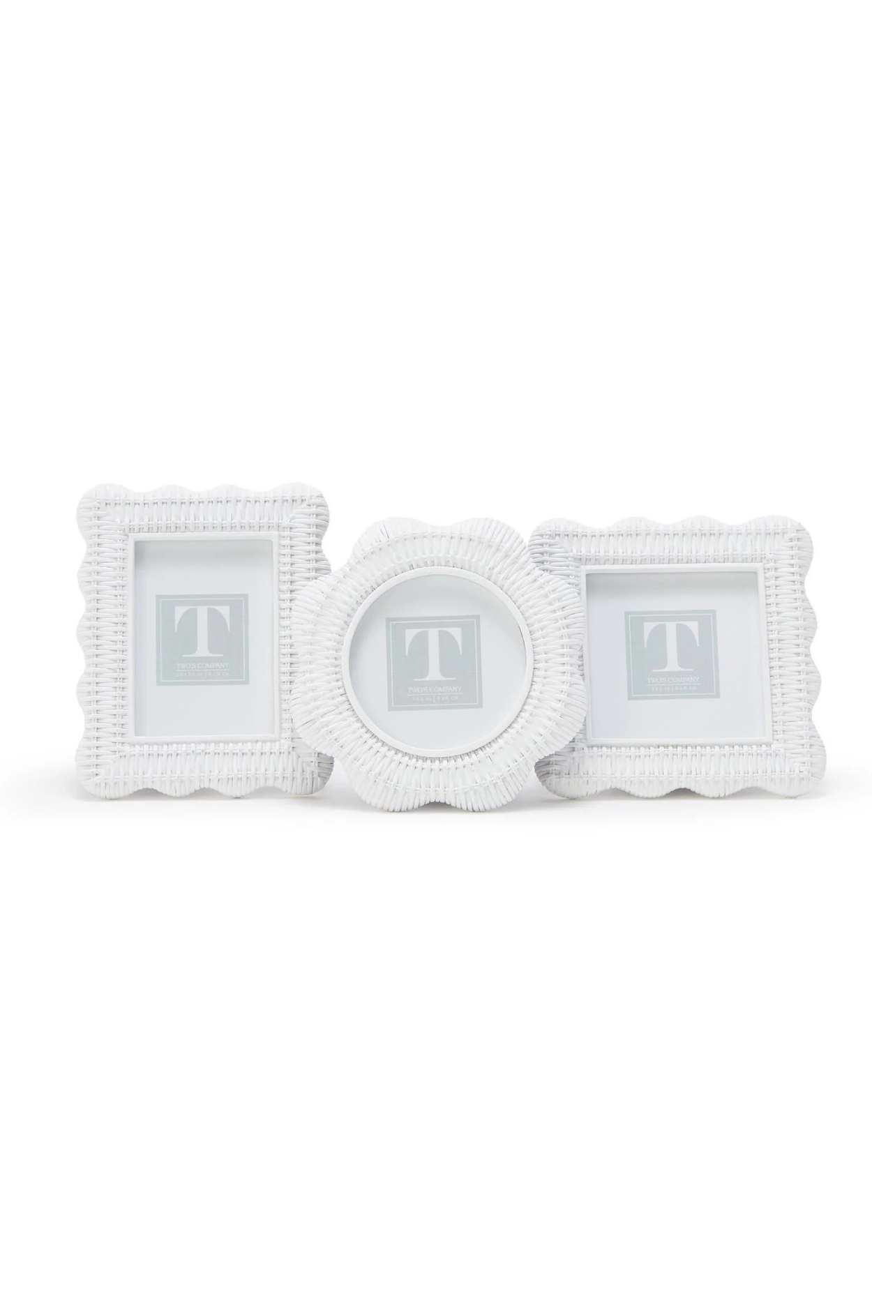 Scalloped Rattan Weave Picture Frame