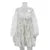 Puff Sleeve Suspender Dress Women Fake Two Pieces Flower Strapless Ruffles Splice Long Sleeve Lace Up Party Dress Summer
