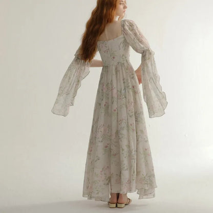 French Vintage Princess Long Dresses Women  Autumn New A-line Elegant Casual Evening Party Dress One Piece Vestidos Mujer
