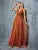 V-neck vest Metal mesh retraction splice sequin webbing long skirt Evening gown PROM dress Party dress Bridesmaid dress