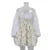 Puff Sleeve Suspender Dress Women Fake Two Pieces Flower Strapless Ruffles Splice Long Sleeve Lace Up Party Dress Summer