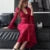 Sexy Bodycon Lace Long Dresses for Women V-neck Flare Sleeves Slim Mermaid Evening Party Dress Club Prom Robe Ladies Vestidos