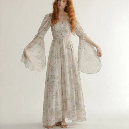 French Vintage Princess Long Dresses Women  Autumn New A-line Elegant Casual Evening Party Dress One Piece Vestidos Mujer