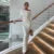White Skew Collar Long Sleeve Maxi Dress For Women  Autumn Winter New Bodycon Elegant Party Dress Female High Waist