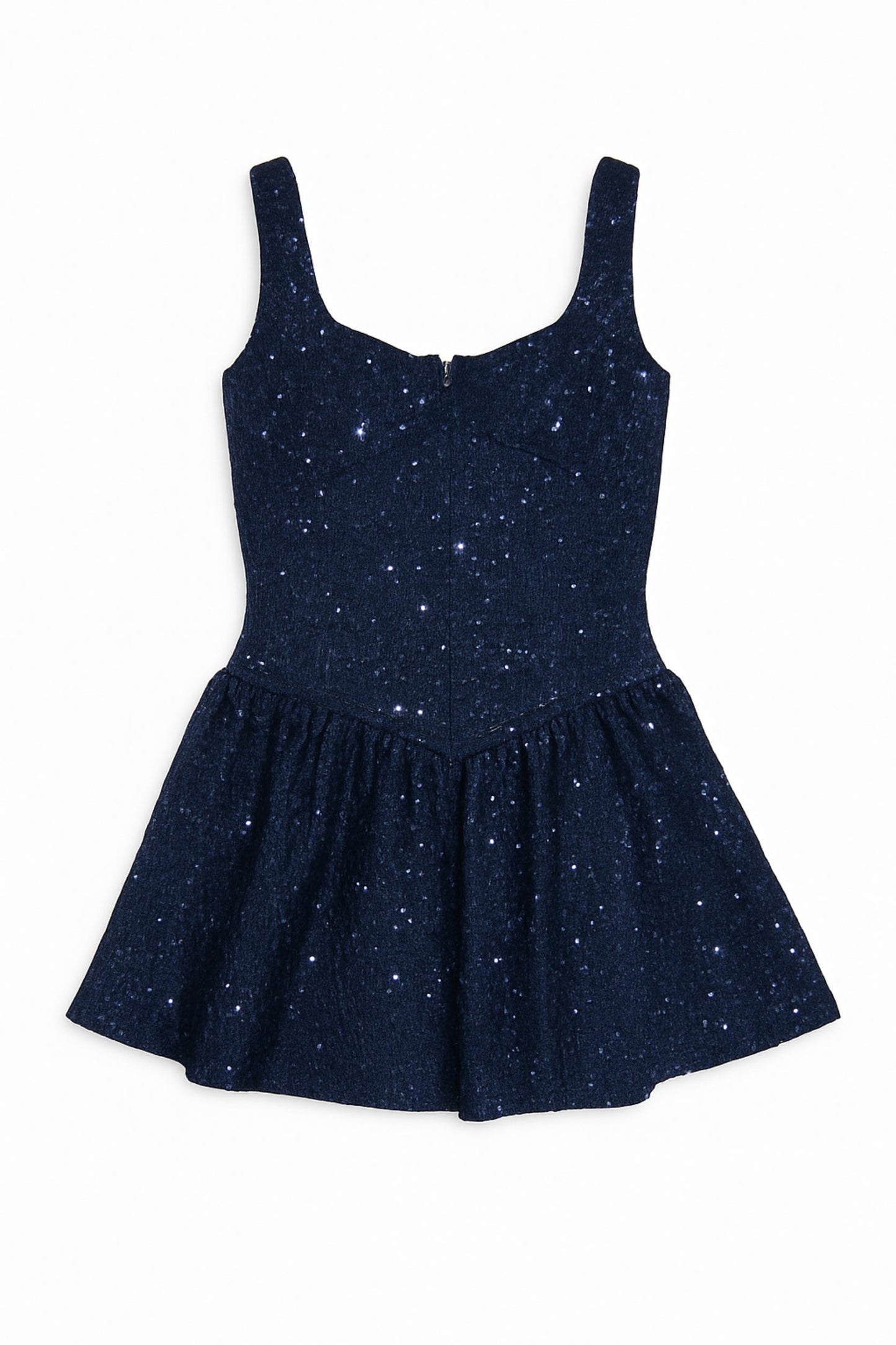 JUNIOR ZENA PEAKED WAIST SEQUIN DRESS
