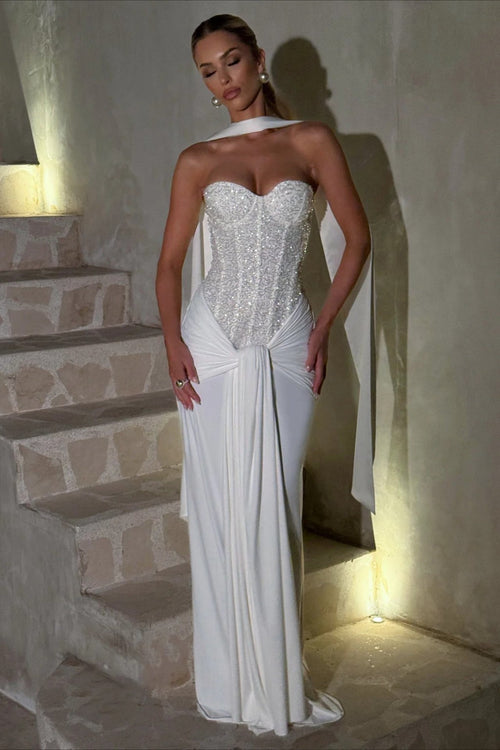 Deep Plunge Bodycon Mermaid Gown Prom Dress