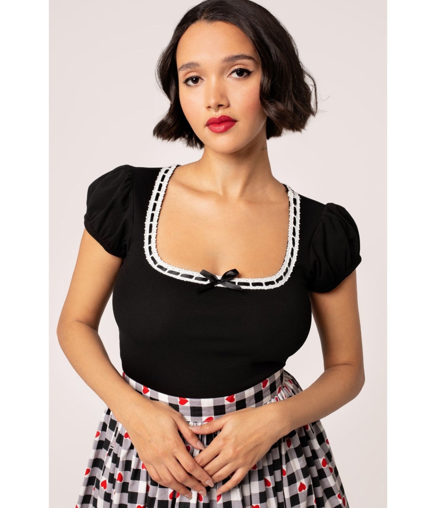 Hell Bunny Black Gracie Top