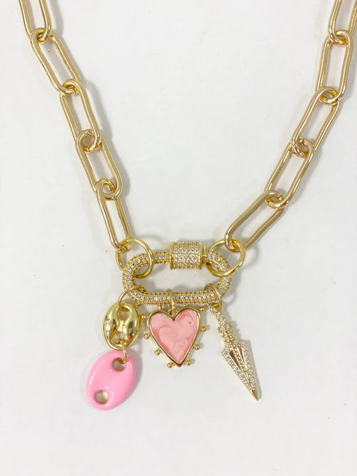 Rhode Collection Gold Carabiner Necklace- Coastal Grit
