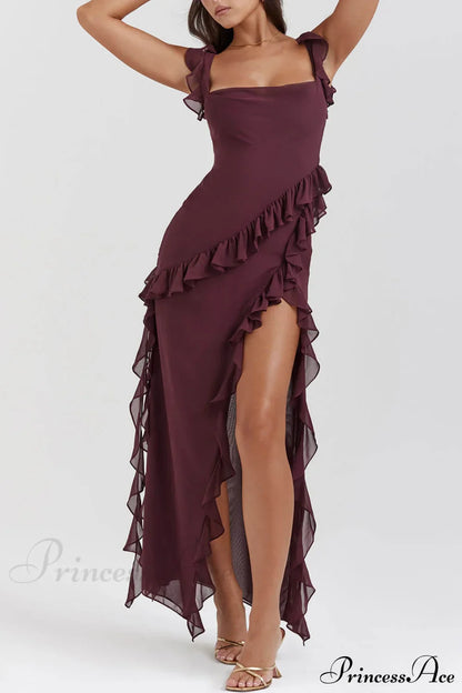 Mulberry Ruffle Maxi Dress