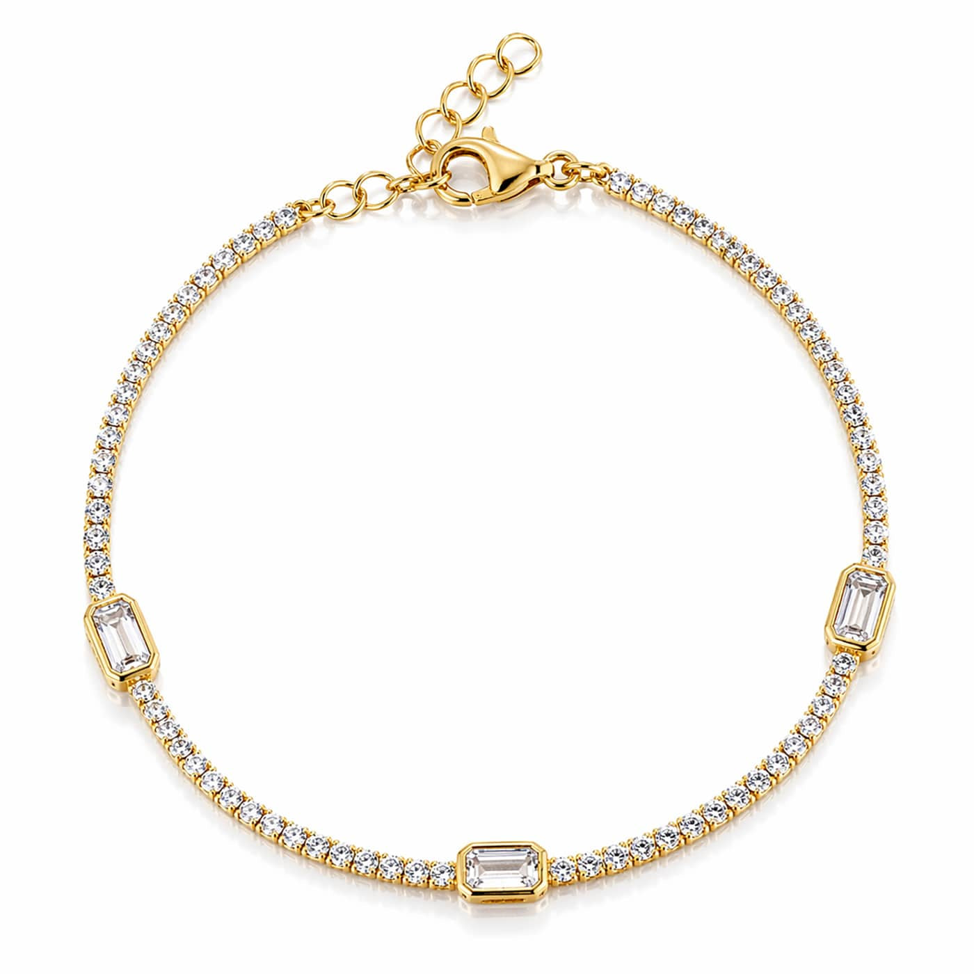 Slim Baguette CZ Tennis Bracelet